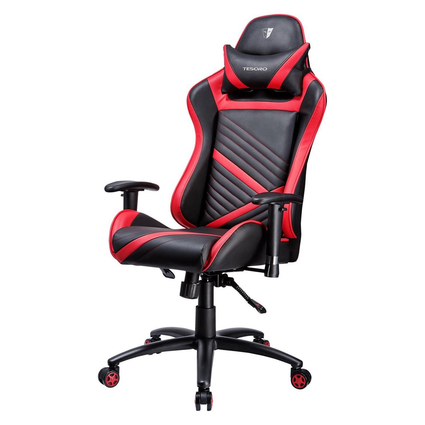 Tesoro F700 Zonesnelheid, Gaming stoel, Rood, Zwart