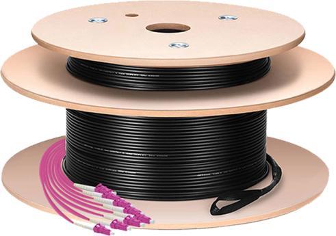 Actual product image LogiLink Fibre optic trunk cable U-DQ(ZN)BH, 8 fibres multimode OM4, LC/UPC - LC/UPC, 120 m (U/UTP, CAT6, 120 m)