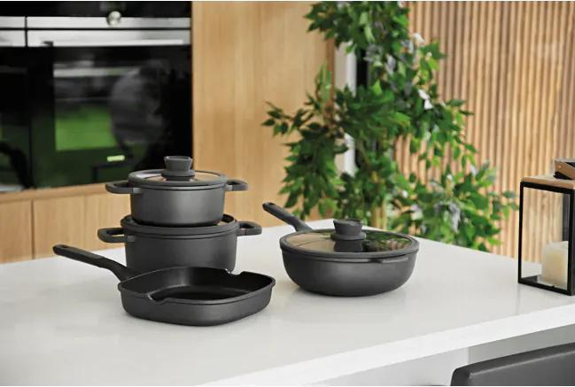 Produktbild BergHoff Pfannendeckel Leo Stone+ 28 cm, Schwarz, Materialtyp: Glas (28 cm, Glas)