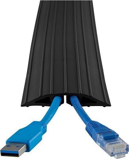 Immagine prodotto Multibrackets Canalina portacavi per piano 60x10000, PVC, nero (Tubazione, 1000 cm)