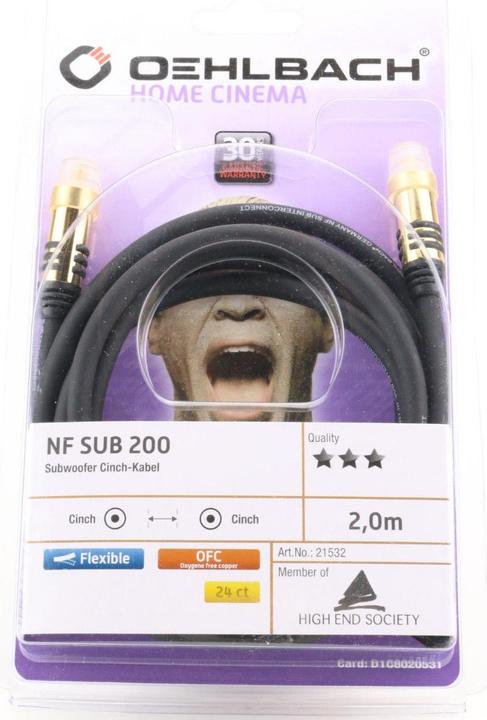 Actual product image Oehlbach Nf Sub (2 m, Cinch)