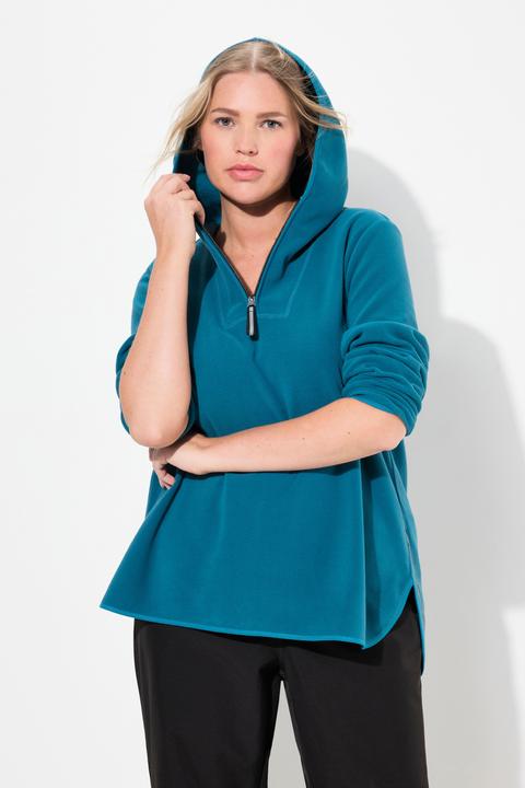 Produktbild Ulla Popken Fleece-Troyer, kurz, Oversized, Kapuze, Langarm, recycelt (62)