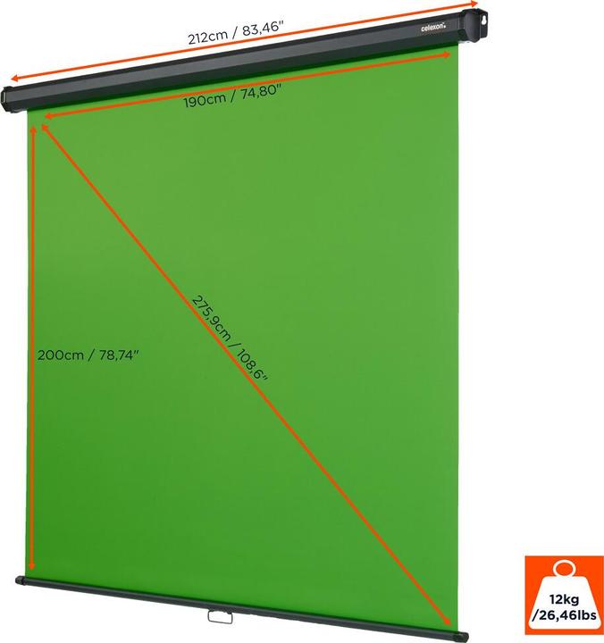 Actual product image Celexon Roller blind Chroma Key Green Screen (1:1)