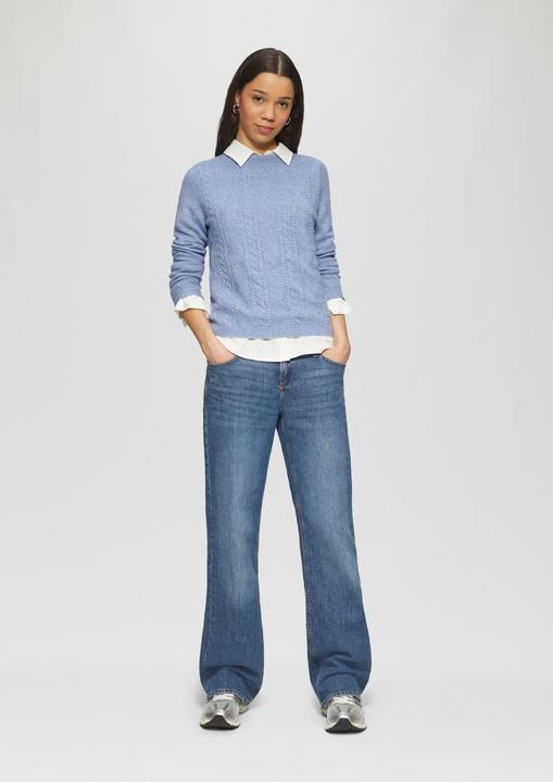 Produktbild s.Oliver Strickpullover Flauschiger Pullover mit Zopfmuster (XXL)