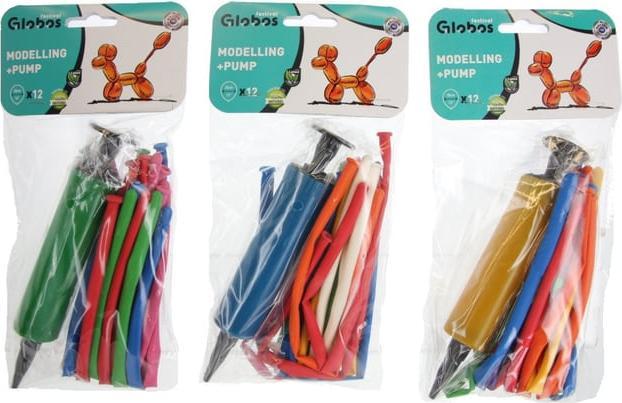 Globos Europe 12 modelling balloons - incl. pump - 1 set