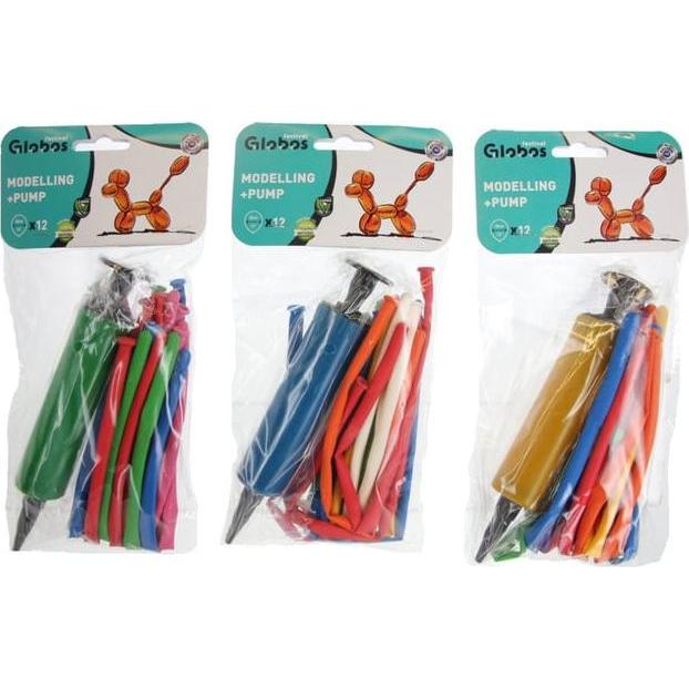 Globos 12 Modellierballons - inkl. Pumpe - 1 Set