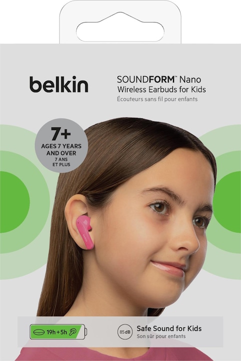 Produktbild Belkin SoundForm Nano Bluetooth In-Ear Kinder Kopfhörer, kabellos, 85 dB Begrenzung, True Wireless
