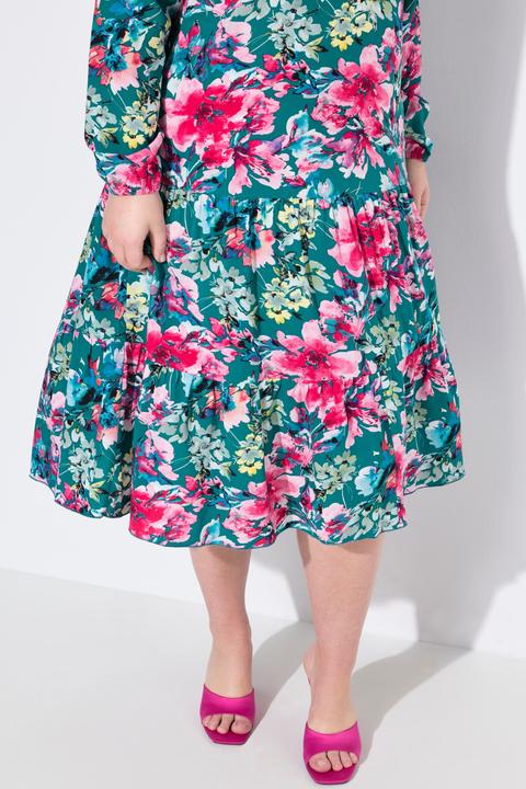 Produktbild Miamoda Midikleid, Blumenmuster, doppelter Saumvolant (48)