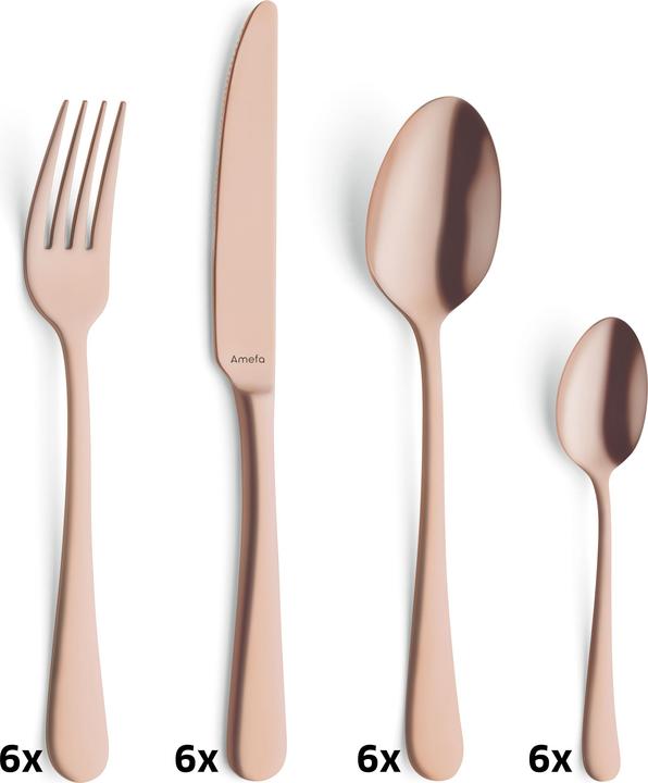 Actual product image Amefa Cutlery set 24 pieces PVD copper 1410 Austin (24 pcs., Cutlery set)