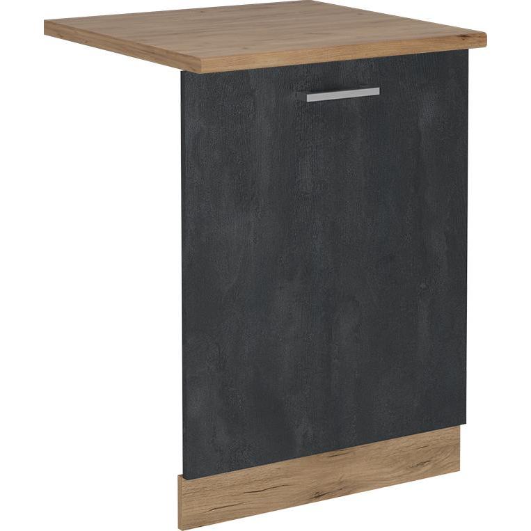 Vichy R-Line, Schwarz Beton/Goldkraft Eiche, 60 cm, AP Eiche, Geschirrspüler Zubehör, Schwarz