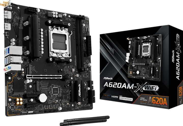 Productafbeelding AsRock A620AM-X WiFi AM5 mATX HDMI/DP DDR5 (AM5, AMD A620, mATX)