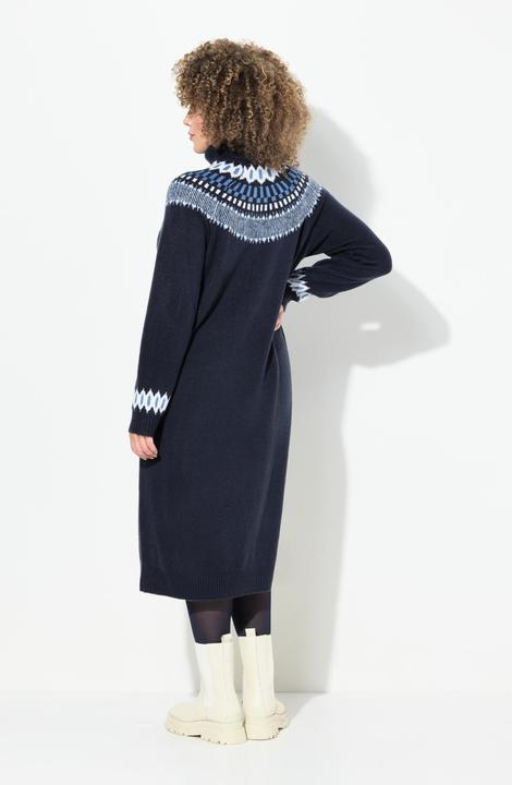 Produktbild Ulla Popken Strickkleid, Norwegermuster, Rollkragen, Langarm (42, 44)