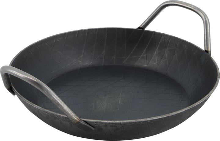Turk Serving pan wrought iron with 2 handles Ø24cm with extra high edge black (Iron, 24 x 4.20 cm)