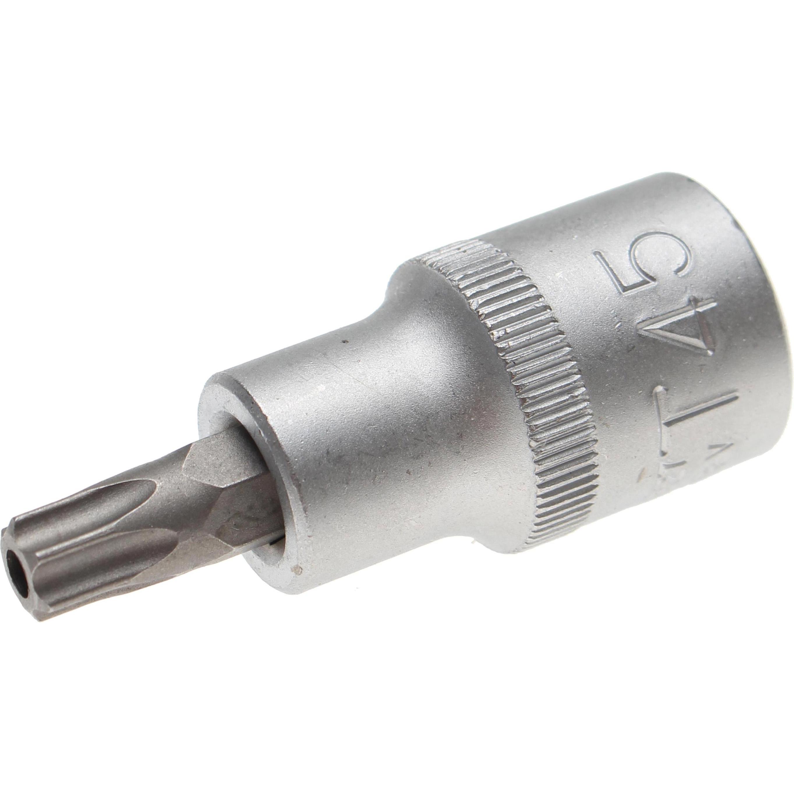 BGS, Bits, Bit-Einsatz Antrieb Innenvierkant 12,5 mm (1/2") T-Profil (für Torx) mit Bohrung T45 (12,5 mm)