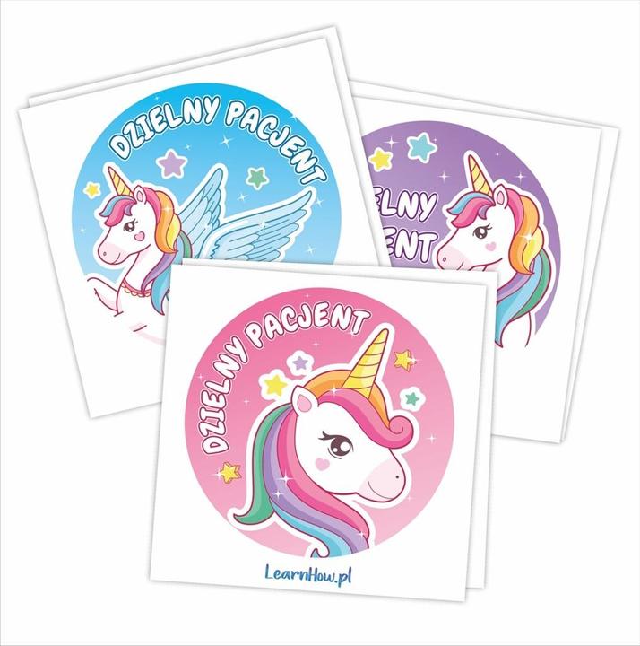 Produktbild LearnHow Tapfere Patientenaufkleber - Einhörner 60mm 60St