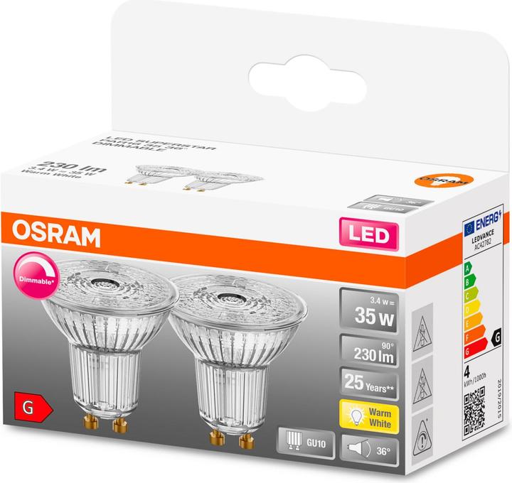 Produktbild Osram PAR16 36° 3.4W (GU10, 3.40 W, 230 lm, 2 x, G)