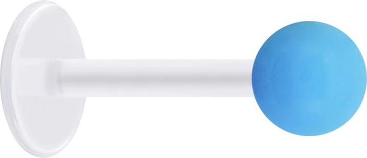 Immagine prodotto Star Piercing Micro Labret trasparente con pallina neon azzurro (Materiale sintetico, senza ottone)