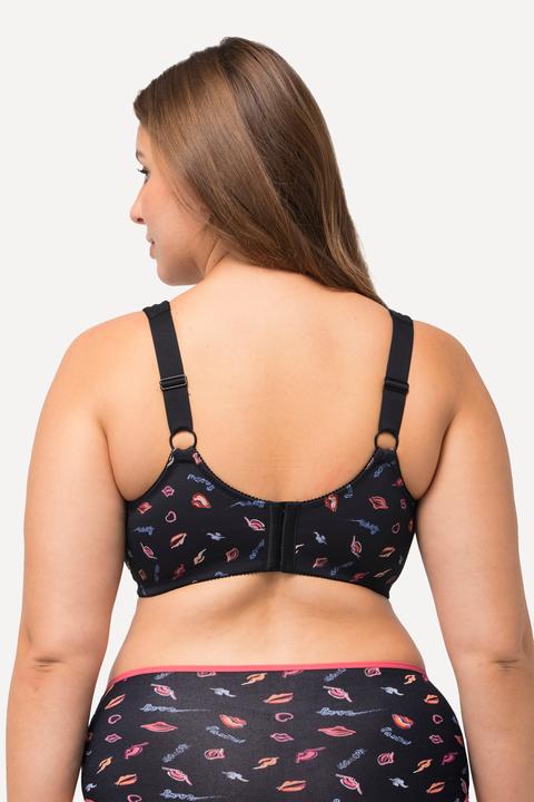 Image du produit Ulla Popken Soutien-gorge de maintien, sans armatures. Imprimé bouche. Bonnet C-F. (105 C)