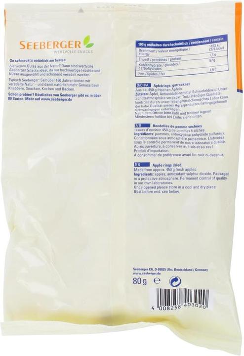 Immagine prodotto Seeberger Anelli di mela (80 g)