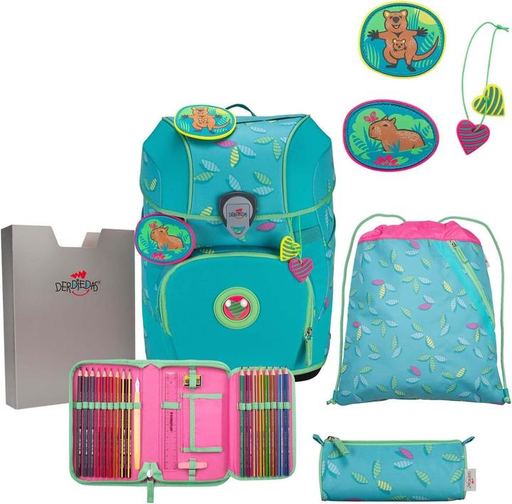 Actual product image Derdiedas ErgoFlex Tiny Exklusiv Superflash School Backpack Set 5-Piece Paradise (21 l)