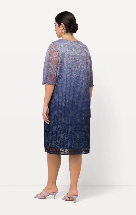 Produktbild Ulla Popken Midikleid, plissierte Spitze, V-Ausschnitt, Halbarm (46, 48)