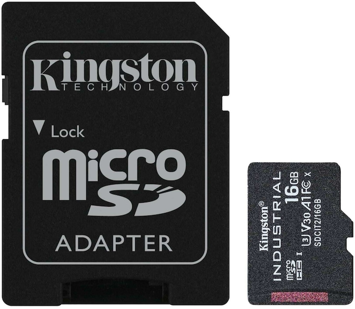 Kingston microSDHC Industrieel (microSDHC, 16 GB, U3, UHS-I)