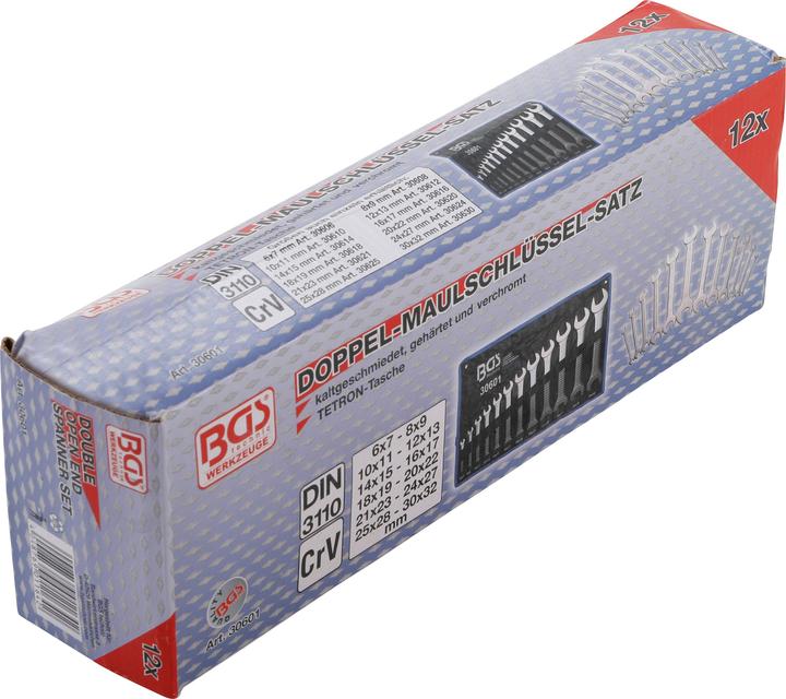 Immagine prodotto BGS Serie di chiavi combinate anello-forchetta 6 - 32 mm 12 pz. (32 mm, 19 mm, 6 mm, 12 mm, 24 mm, 14 mm, 22 mm, 16 mm, 23 mm, 10 mm, 21 mm, 18 mm, 27 mm, 7 mm, 31 mm, 17 mm, 11 mm, 15 mm, 26 mm, 30 mm, 8 mm, 28 mm, 9 mm, 29 mm, 13 mm, 20 mm, 25 mm)