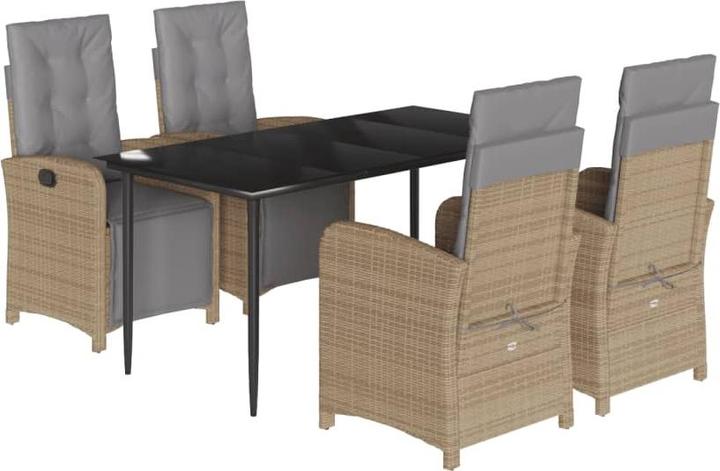 Actual product image vidaXL Garden furniture dining set garden set seating group 5 pcs. beige poly rattan (80 cm)