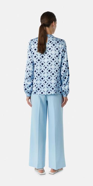 Produktbild Comma Bluse Gemusterte Satinbluse mit Raffungen am Arm (34)