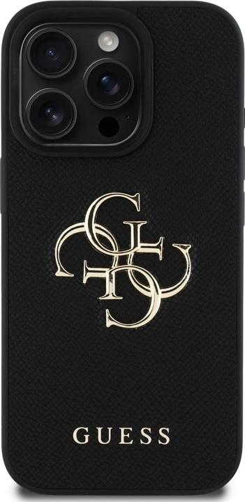 Actual product image Guess Hardcase PU Grained Big 4G and Classic Logo Case for iPhone 16 Pro 6,3" Black (Apple iPhone 16 Pro)