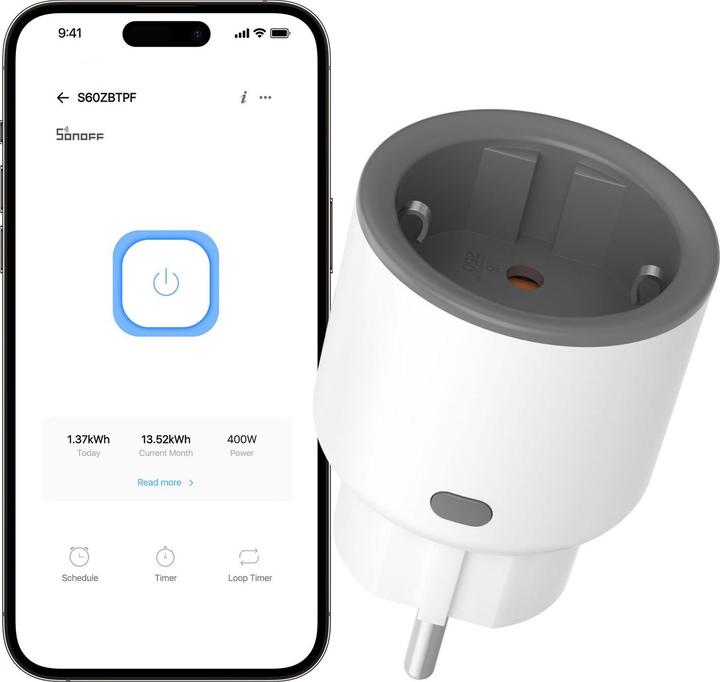 Image du produit Sonoff S60TPF ZigBee smart outlet