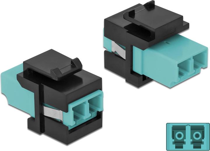 Delock Modulo Keystone da presa duplex LC a presa duplex LC aqua / nero (Modulo Keystone)
