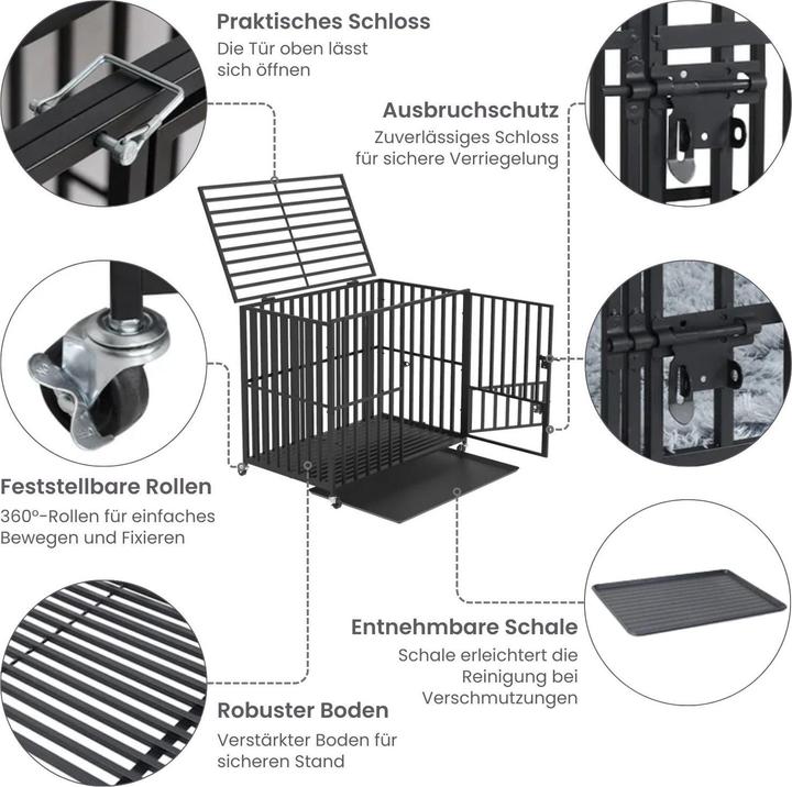 Immagine prodotto Hermex Hundekäfig Grösse XL Hundebox Haustierkäfig Indoor-Käfig Metallkäfig (Gabbia per cani)