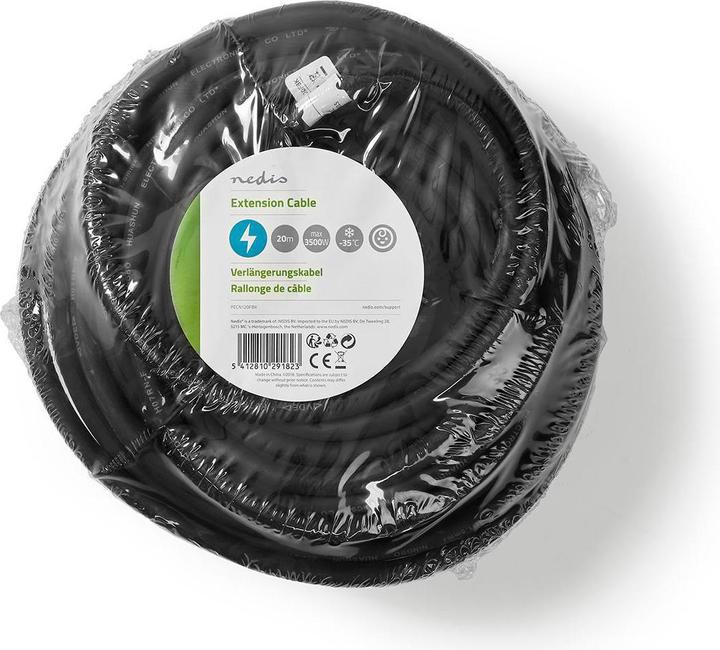 Actual product image Nedis Extension cable M - F type F (CEE 7/7) protective contact 20.0 m 3680 W 250 V AC 50/60 Hz Type of (1x, CEE 7/4, 20 m)