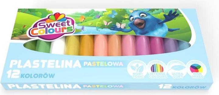 Teka Quadratisches Pastell-Plastilin, 12 Farben