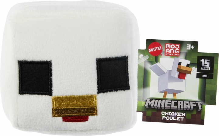 Actual product image Mattel MINECRAFT BASIC BLOCKS PLUSH Chicken (7.62 cm)