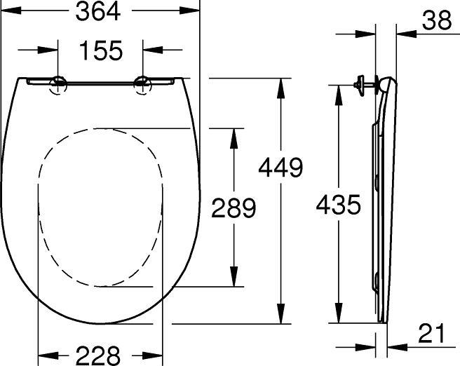 Immagine prodotto Grohe Bau Contemporary - toiletsaede 364x435mm m/låg Alpinhvid