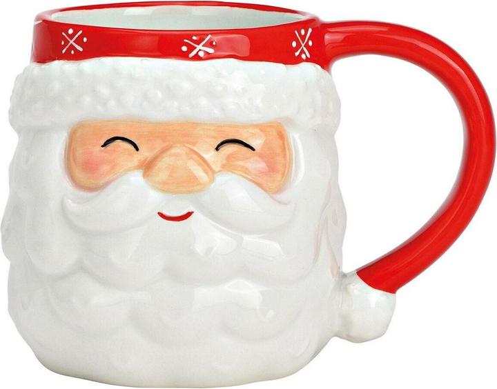 G. Wurm Mug Father Christmas 3D decor ceramic red (W/H/D) 400ml (400 ml, 6 x)