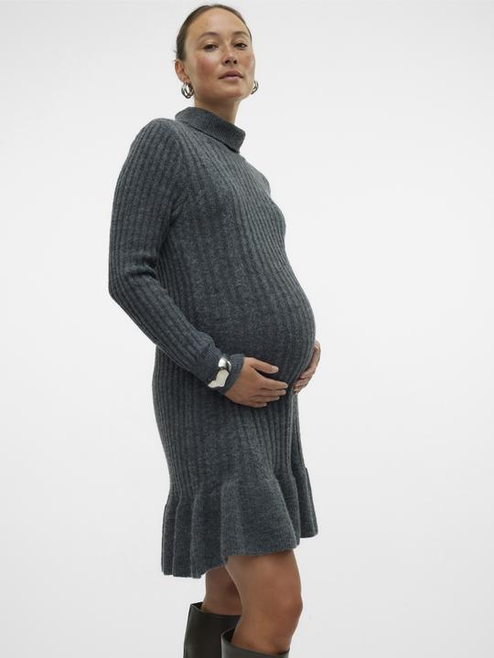 Image du produit Mamalicious Coupe normale Col roulé Manches côtelées Manches étroites Robe courte Robe en tricot (L)