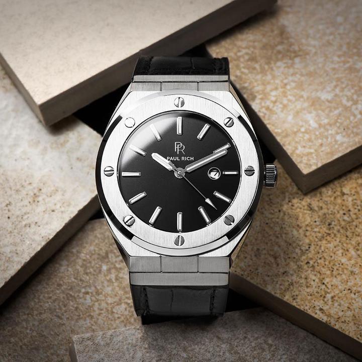 Immagine prodotto Paul Rich Firma in pelle nera di carbonio (Orologio da polso analogico, 45 mm)