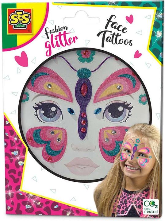 Actual product image Ses Fashion Glitter Face Tattoos - Butterfly