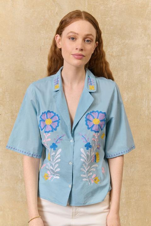 Immagine prodotto Louise Misha Bestickte kurzärmelige Bluse (36)