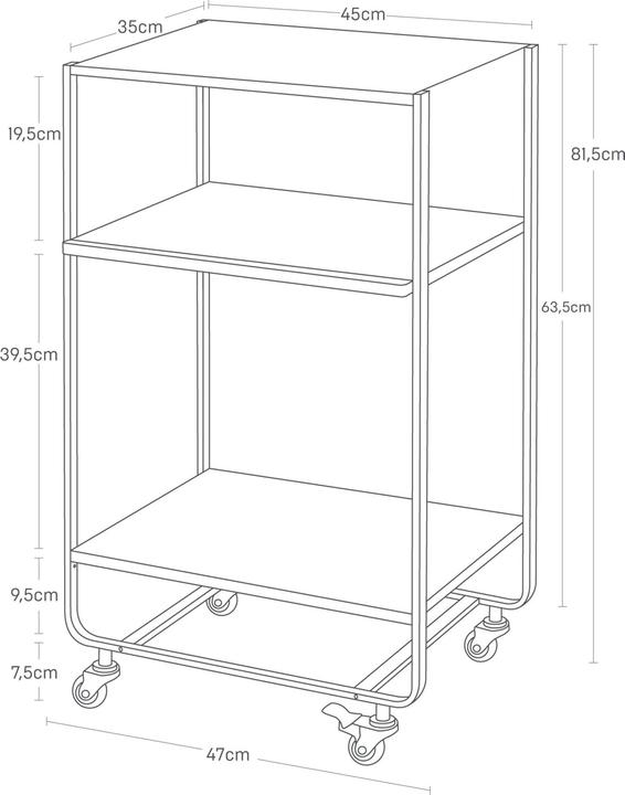 Produktbild Yamazaki 3-stöckiger Rollwagen TOWER