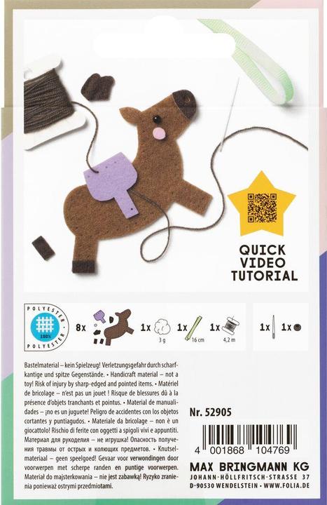 Actual product image Magni Mini Felt Sewing Set Horse 11 pieces