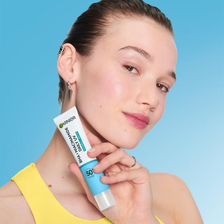 Actual product image Garnier Pure Active BHA + Niacinamide Daily UV Anti-Imperfection Fluid (Suntan cream, SPF 50, 40 ml)