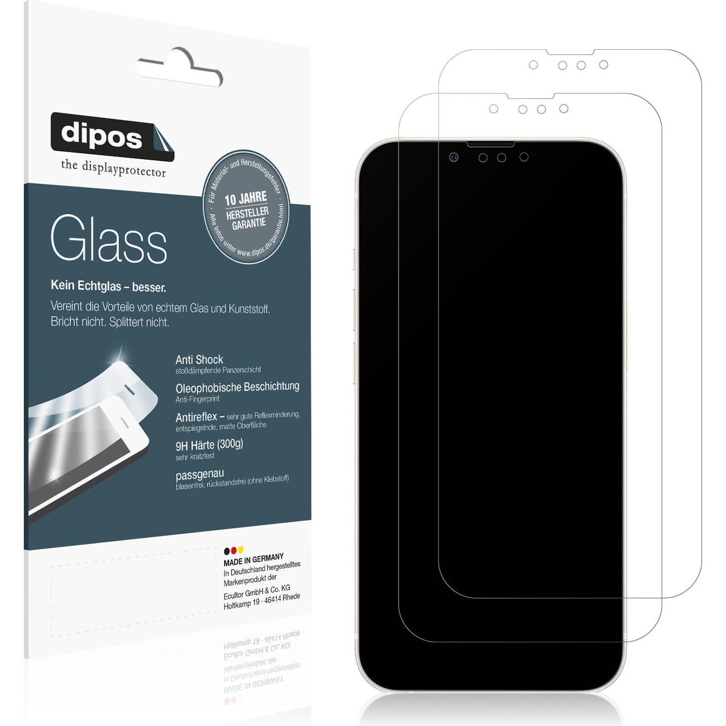 Dipos Displayschutz Anti-Shock (1 Stück, Apple iPhone 13), Smartphone Schutzfolie, Transparent