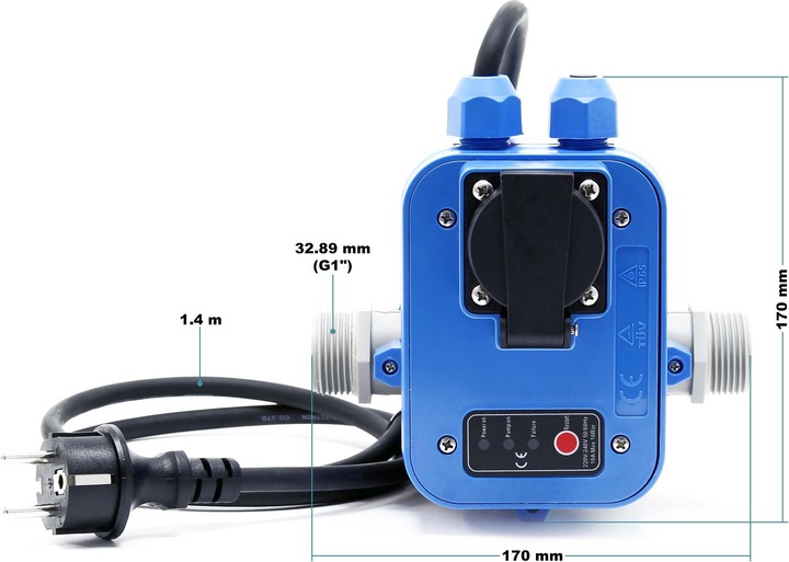 Produktbild Wiltec Druckschalter EPC-1.1 230V 1-phasig Pumpensteuerung Hauswasserwerk (Hauswasserpumpe)