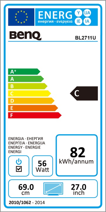 Energy Label BenQ Bl2711u (3840 x 2160 Pixels, 27")