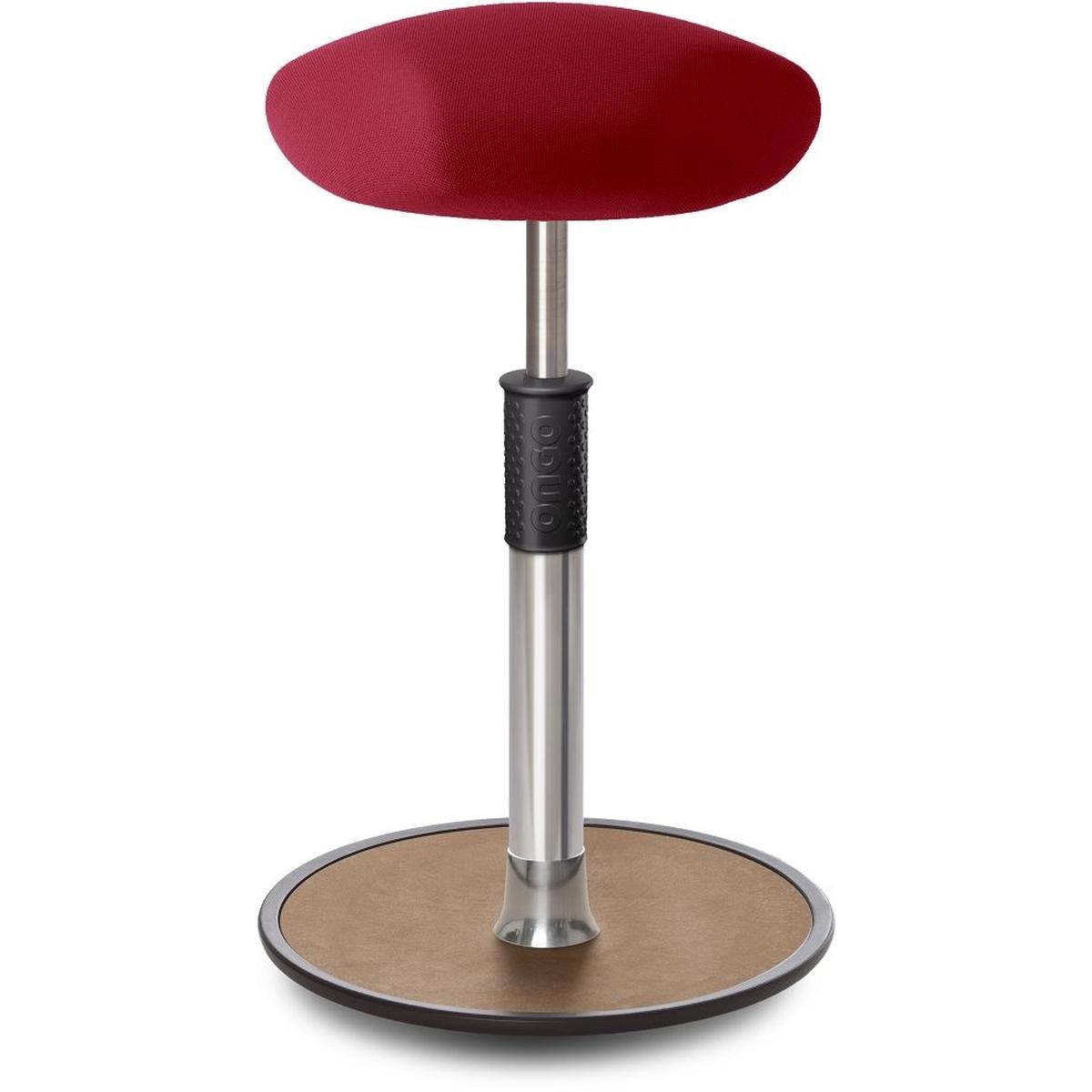 Ongo, Bürostuhl, Sitz- Stehhocker Free Tall Triangel Gestrick Dunkelrot Chrom /Natur