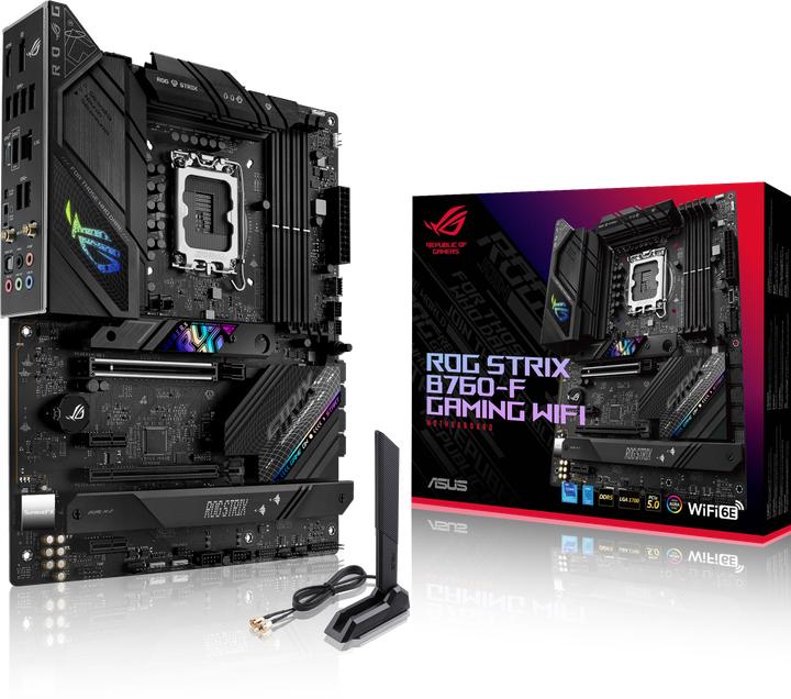 Productafbeelding ASUS ROG STRIX B760-F Gaming WIFI (LGA 1700, Intel B760, ATX)